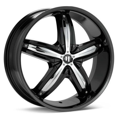 Helo HE844 Gloss Black Wheel with Chrome Accents